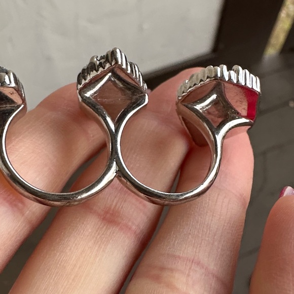 Kendra Scott Silver Drusy 3 Stone Ring - Picture 3 of 4